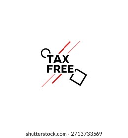 Tax free icon flat vector design.