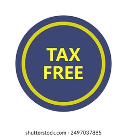 Tax free icon illustrated on background