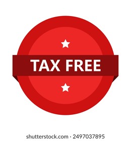 Tax free icon illustrated on background