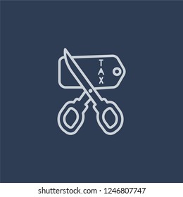 Tax free icon. Tax free linear design concept from Delivery and logistic collection. Simple element vector illustration on dark blue background.