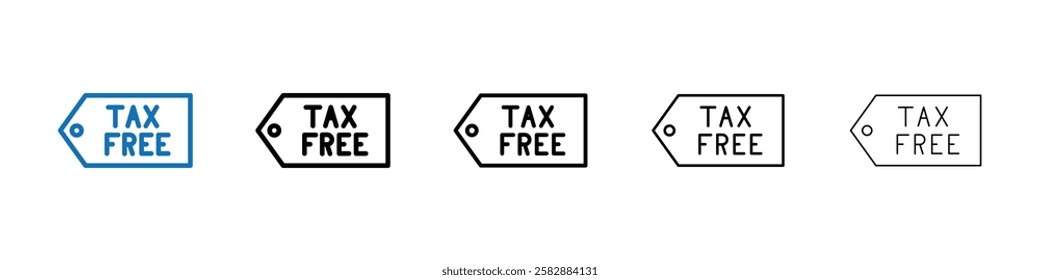 Tax free icon Outline vector logo for web ui