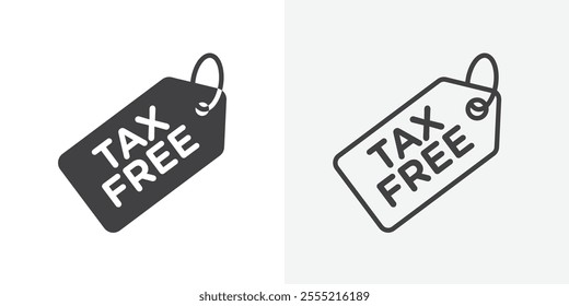 Tax free icon. outlined vector style.