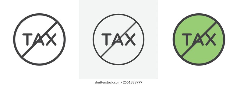 Tax free icon pack. Vector illustration. EPS10