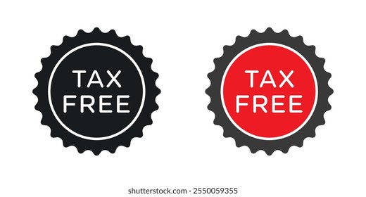 Tax free icon set in black and colored version