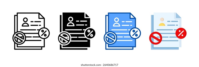 Tax free icon set bundle. Multi style icon collection perfect for websites, apps, and presentations. Simple vector icon collection
