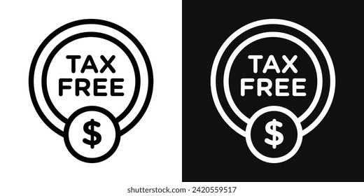 Tax Free Icon Set. Vector Illustration