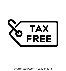 Tax Free Icon. Simple Design. Line Vector. Isolated On White Background.