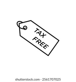 Tax free icon Simple thin line flat symbol