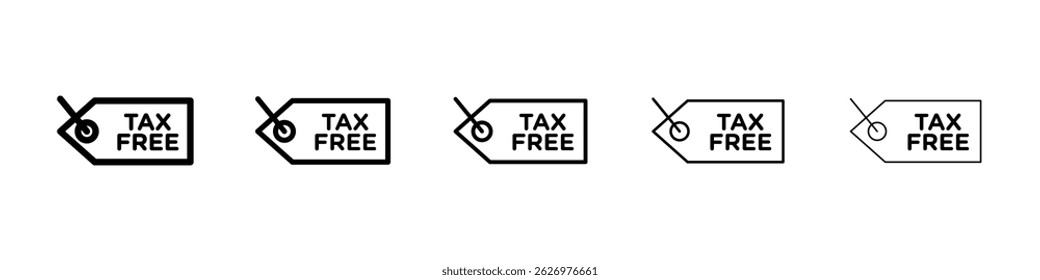 Tax free icon Simple thin line flat symbol