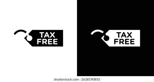 Tax free icon in solid flat trendy design style.