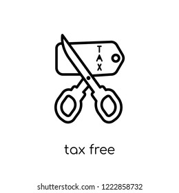 tax free icon. Trendy modern flat linear vector tax free icon on white background from thin line Delivery and logistic collection, outline vector illustration