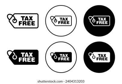 Tax free Icon.100% percent duty free and exempted from taxation product at airport. tax free on online shopping or on sale price tag vector. no tax on gift purchase tag label symbol. 