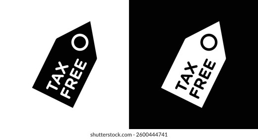 Tax free icons vectors set in solid style.
