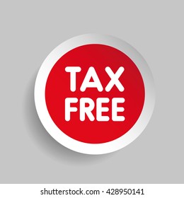 Tax free label vector red