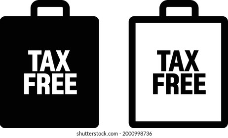 Tax free paper bag icon. airport duty free paper bag vector icon for web design, online shopping, shop, tax free concept