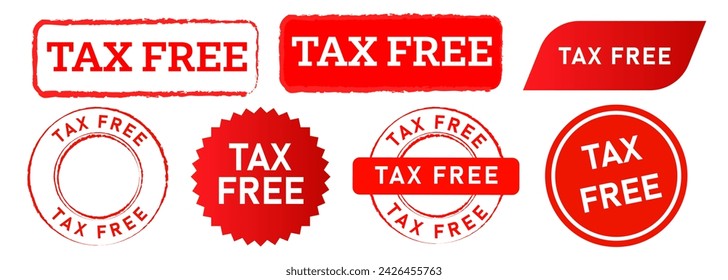 tax free rectangle and circle stamp label sticker sign information costless untaxed