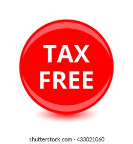 tax free red chrome web circle glossy icon