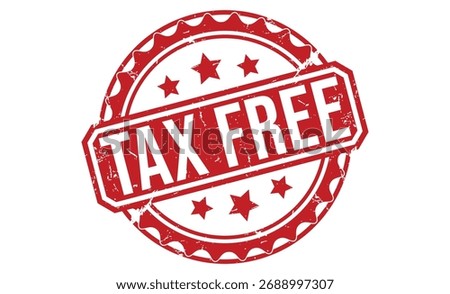 TAX FREE Red rubber stamp on white background. TAX FREE stamp sign. TAX FREE stamp.