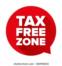 Tax free red speech bubble vector