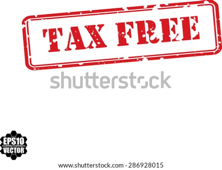 Tax free red stamp. Vector