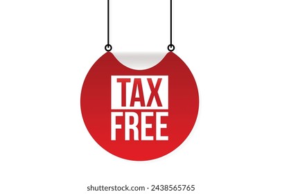 Tax free red vector banner illustration isolated on white background