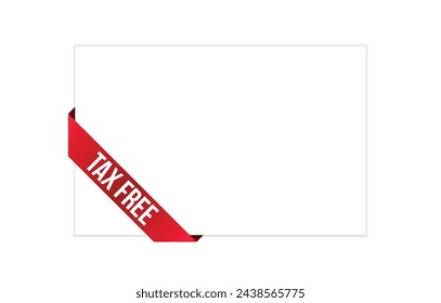 Ilustración de banner de vector rojo libre de impuestos aislado sobre fondo blanco