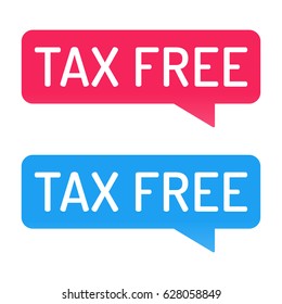 Tax free. Speech bubbles. Vector icons illustration on white background.