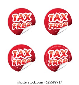 Tax free sticker set -vector