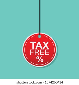 Tax Free Tag Vector Illustration.