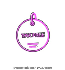 Tax free vector icon on cartoon style on white isolated background.