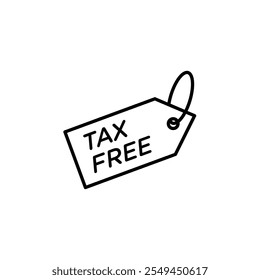 Tax free vector icon outlined style.