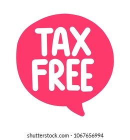Tax free. Vector illustration on white background.