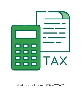 Tax government calculation vector color line icon.