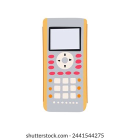 tax graphing calculator cartoon. financial finance, data calculate, accounting loan tax graphing calculator sign. isolated symbol vector illustration