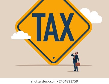 Tax growing higher. Avoid paying government tax, fraud. Vector illustration
