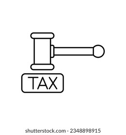 Tax hammer icon design, Business Law icon. isolated on white background. vector illustration