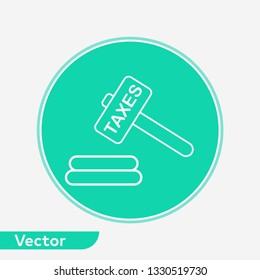 Tax hammer vector icon sign symbol