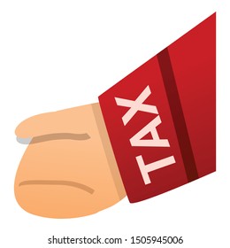 Tax hand icon. Cartoon of tax hand vector icon for web design isolated on white background
