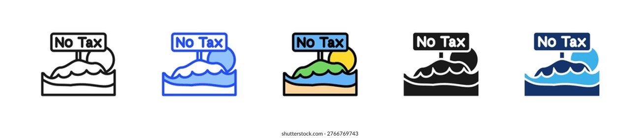 Tax Haven Icon Collection With Multiple Styles