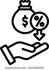 Tax Haven Icon Outline Vector Illustration