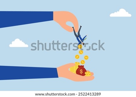 Tax hike, avaricious businessman exploits the smaller individuals by intimidating them into giving up all their money.