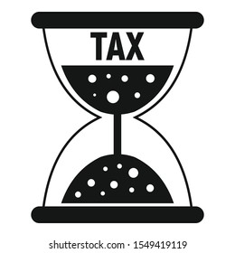 Tax hourglass icon. Simple illustration of tax hourglass vector icon for web design isolated on white background