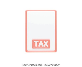 Icono de impuesto 3d elemento de representación transparente