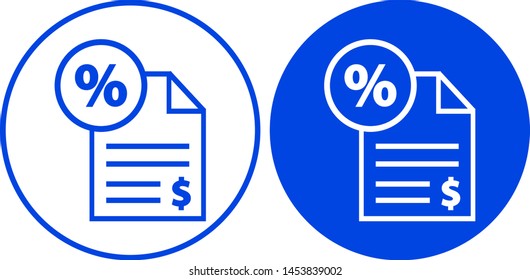 Tax icon in circle. Vector illustration