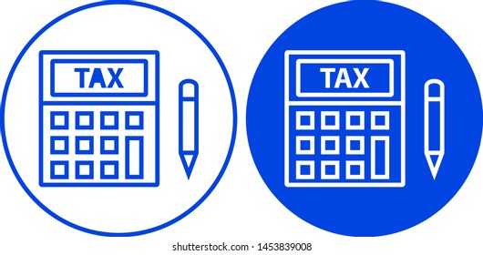Tax icon in circle. Vector illustration