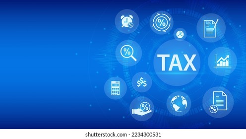 Tax. Tax icon. Data analysis and tax return calculation.  Financial Research Reports, Debt Payments, State Taxes, Online Tax Payments, etc.