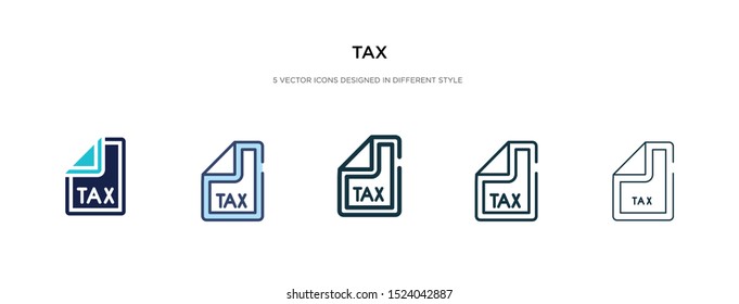 tax icon in different style vector illustration. two colored and black tax vector icons designed in filled, outline, line and stroke style can be used for web, mobile, ui