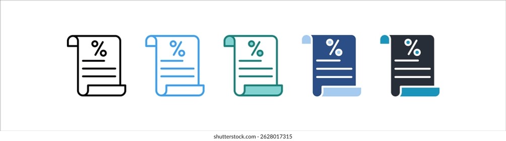 Tax Icon In Different Style Vector