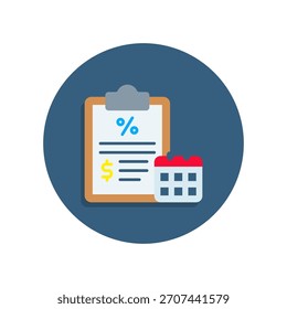 Tax Icon Flat Vector Illustration