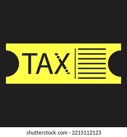 tax icon in grey-yellow color on dark background